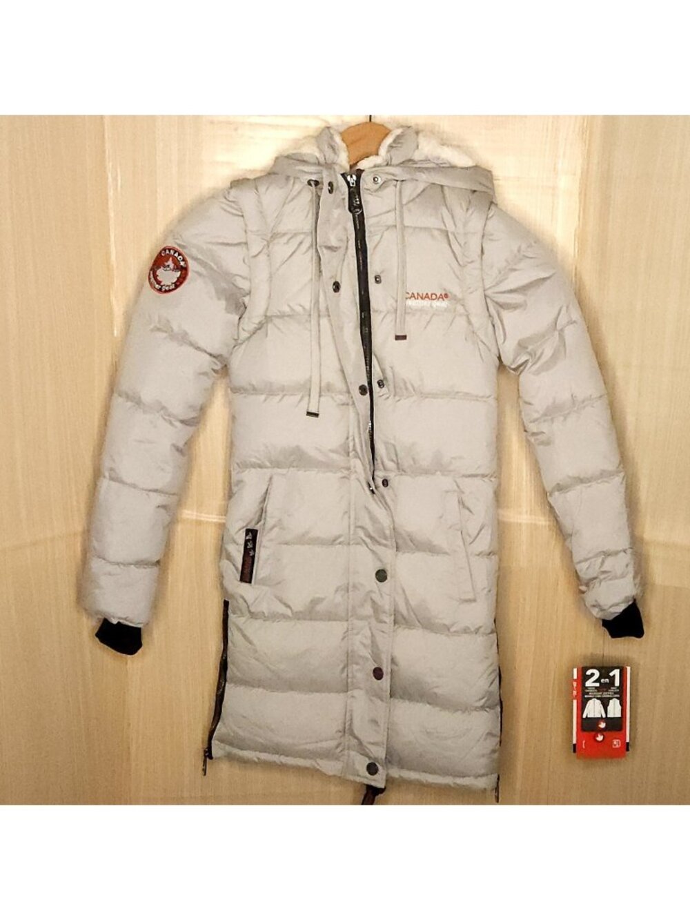 Canada Girls New Grey Long Convertible Heavyweight Coat 8